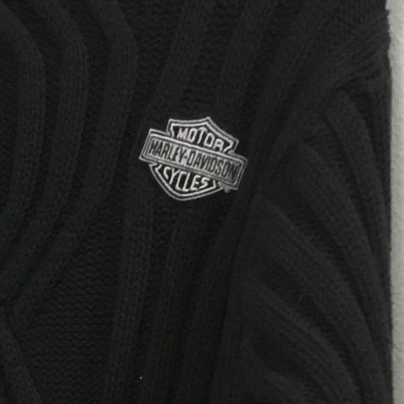 Harley Davidson Sweater Womens Cable-Knit Pullover Bar & Shield - Picture 3 of 6